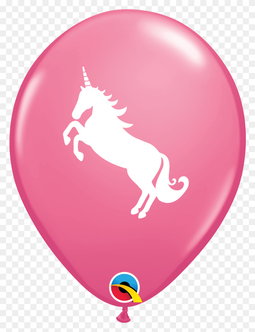 800x1059 Unicorn Rose Pink Latex Balloons Ballon Anniversaire 3 Ans, Balloon, Ball HD PNG Download