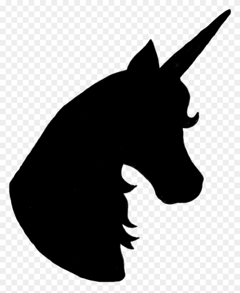 779x967 Unicorn Silhouette Head Wave Clipart Unicorn Head Silhouette Free, Stencil, Animal HD PNG Download