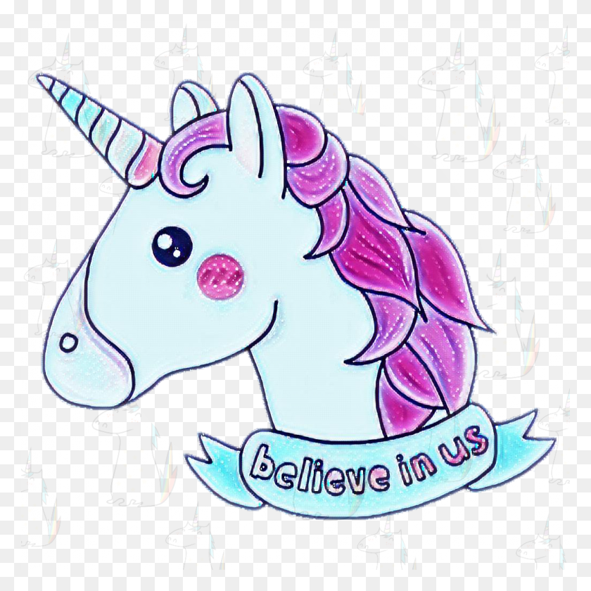 1024x1024 Unicorn Sticker Clipart Como Hacer Unicornios Para Dibujar, Doodle HD PNG Download