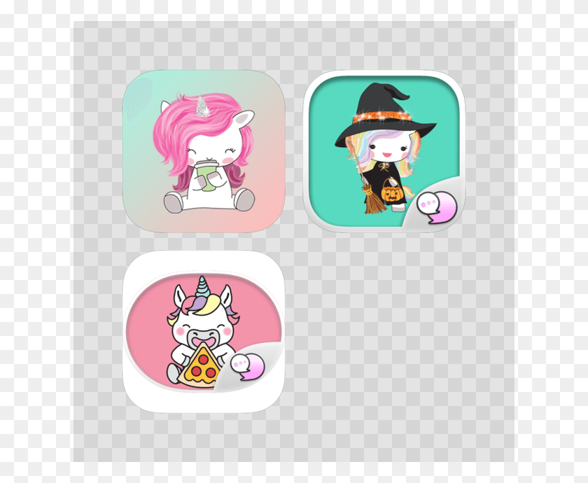 630x630 Unicorn Stickers Amp Keyboard Bundle Happy Set 4 Cartoon, Label, Text, Person HD PNG Download