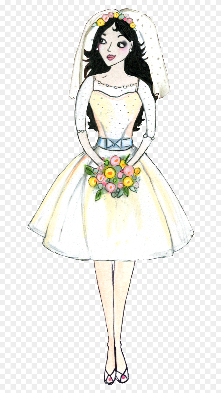 639x1433 Unique Bride Club Bride From National Vintage Wedding Fashion Illustration, Doll, Toy, Clothing HD PNG Download