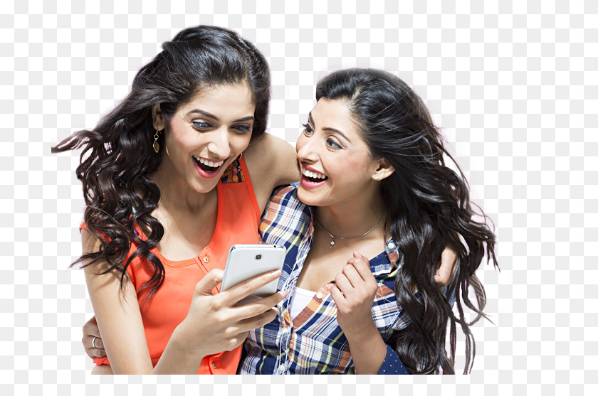698x497 Unique Single Sim Apps Fast Reliable And Secure Girls With Mobile, Person, Human, Mobile Phone HD PNG Download