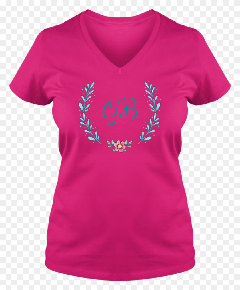 811x995 Unique Tee Personalized Wreath Custom Name Initial T Shirt, Clothing, Apparel, T-shirt HD PNG Download