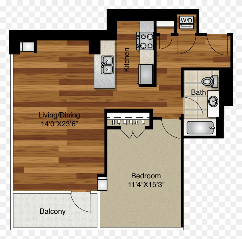 1283x1267 Unit 17 Unit Floor Plan, Diagram, Plot, Wood HD PNG Download