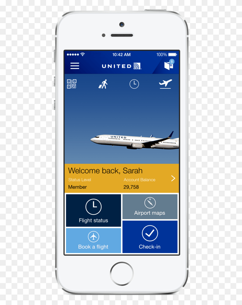 470x996 United Airlines Ha Lanzado Una Nueva Aplicación Para El Hogar De La Plataforma Ios 7, Teléfono Móvil, Teléfono, Electrónica Hd Png Descargar