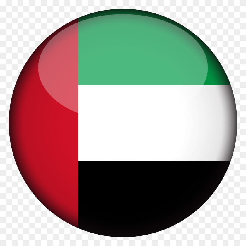 3000x3000 Флаг Объединенных Арабских Эмиратов 3D Round Xl Значок Флага Объединенных Арабских Эмиратов, Сфера, Логотип, Символ Hd Png Скачать