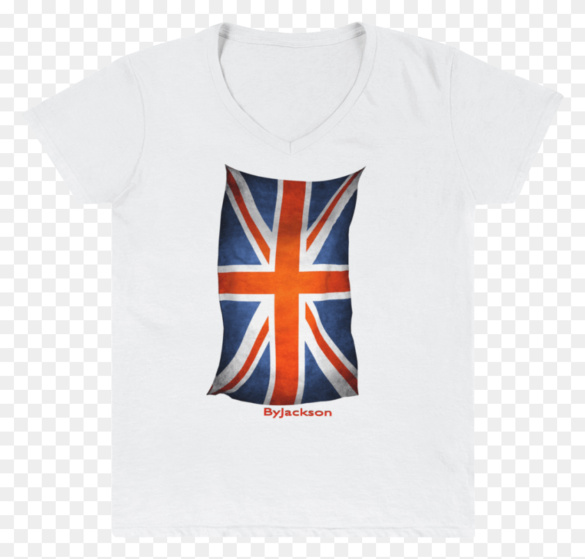 944x900 United Kingdom Flag Women39s Casual V Neck Shirt Byjackson Flag, Clothing, Apparel, Symbol HD PNG Download