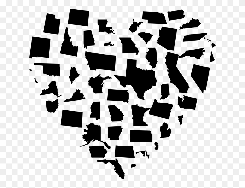 640x584 Соединенные Штаты Америки Абстрактное Искусство Границы Сердце Соединенных Штатов, Серый, World Of Warcraft Hd Png Скачать