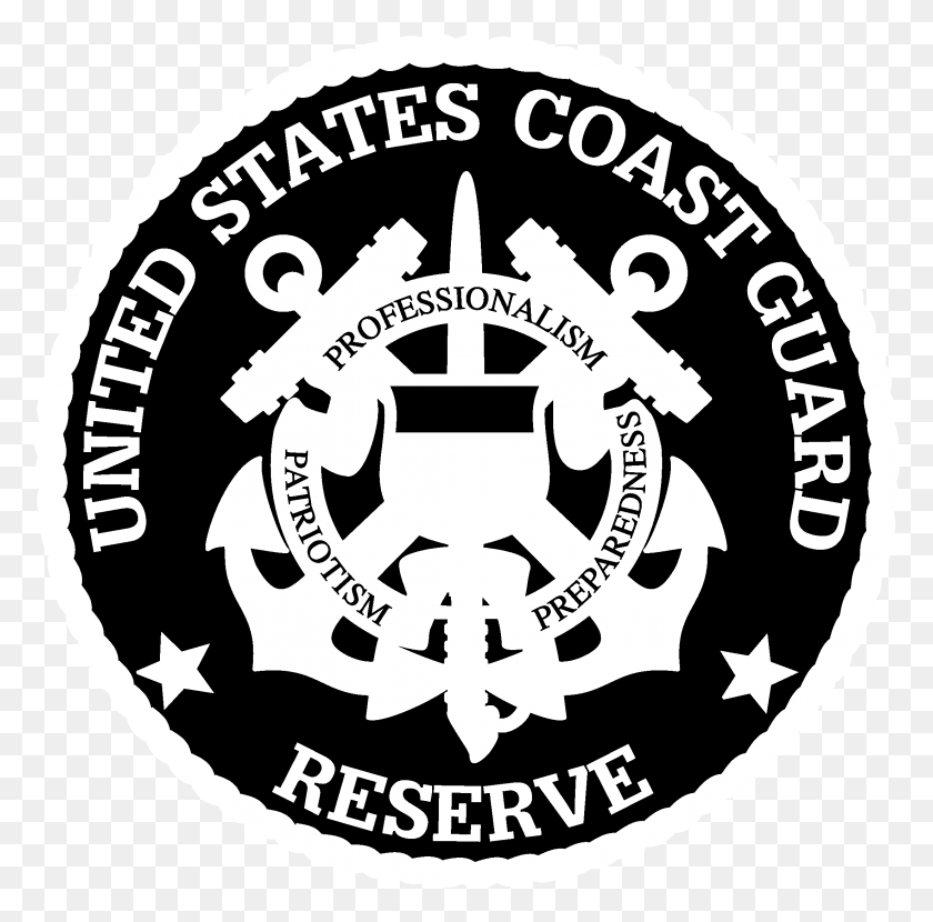 2203x2175 Logotipo De La Reserva De La Guardia Costera De Estados Unidos, Kringer Y La Batalla En Blanco Y Negro, Katz, Símbolo, Marca Registrada, Emblema Hd Png