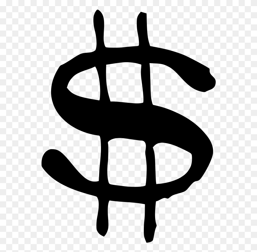 571x766 United States Currency Symbol Dollar Sign Drawing, Gray, World Of Warcraft HD PNG Download