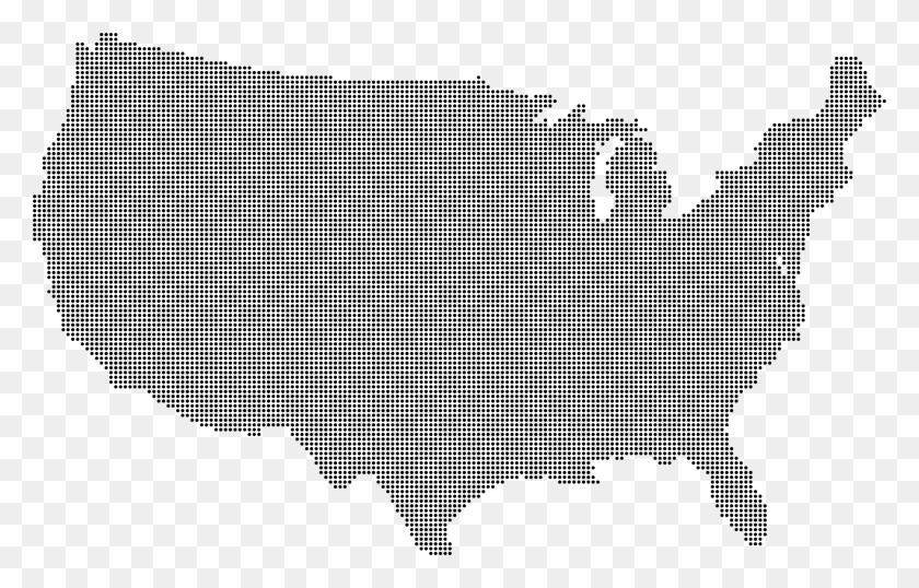 2362x1450 United States Map Dots Sketch, Gray, World Of Warcraft HD PNG Download