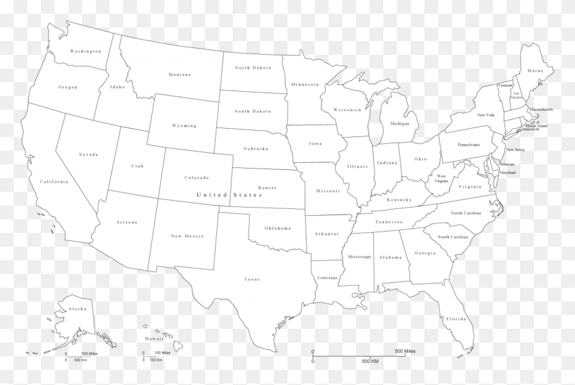 1301x838 United States Outline Black And White Amp Transparent United States Map, Diagram, Plot, Atlas HD PNG Download