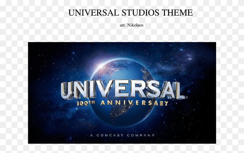 653x467 Universal Studios Theme Sheet Music For Flute Clarinet Graphic Design, Outdoors, Nature, Astronomy HD PNG Download
