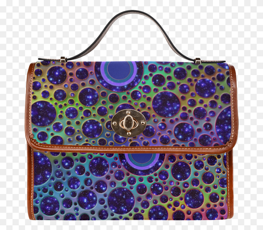 686x675 Universe Dots Grid Colored Pattern Waterproof Canvas, Handbag, Bag, Accessories Descargar Hd Png