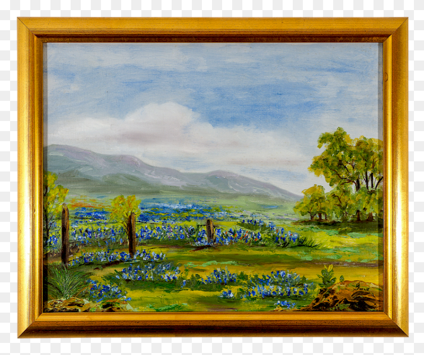 825x682 Unknown Texas Blue Bonnets Painting Picture Frame, Mural HD PNG Download
