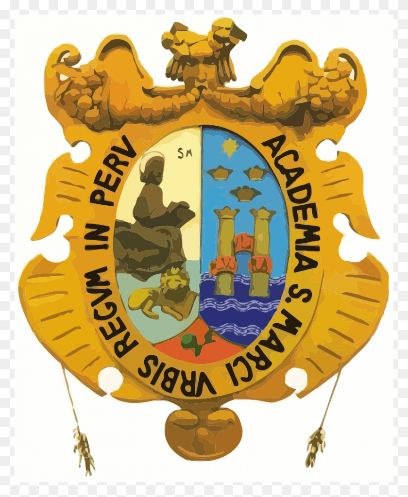 827x1023 Unmsm Escudo B National University Of San Marcos, Logo, Symbol, Trademark HD PNG Download