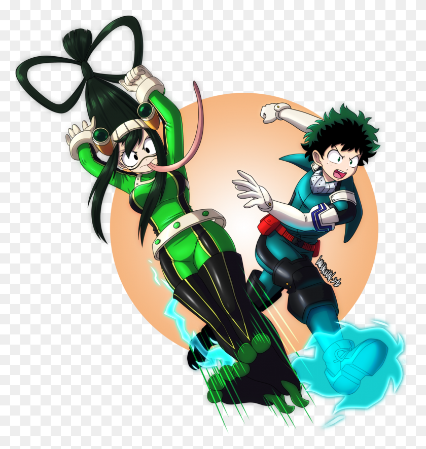 1183x1253 Untitled Some Deku And Tsuyu Art I Commissioned From Cartoon, Comics, Book, Graphics HD PNG Download