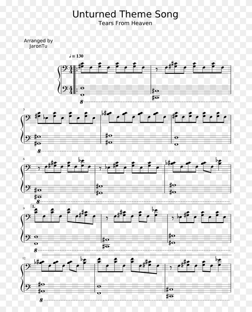 710x978 Unturned Theme Song Sheet Music, Gray, World Of Warcraft HD PNG Download