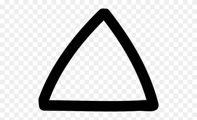 Up Arrow Triangle Hand Drawn Outline Icon, Gray PNG