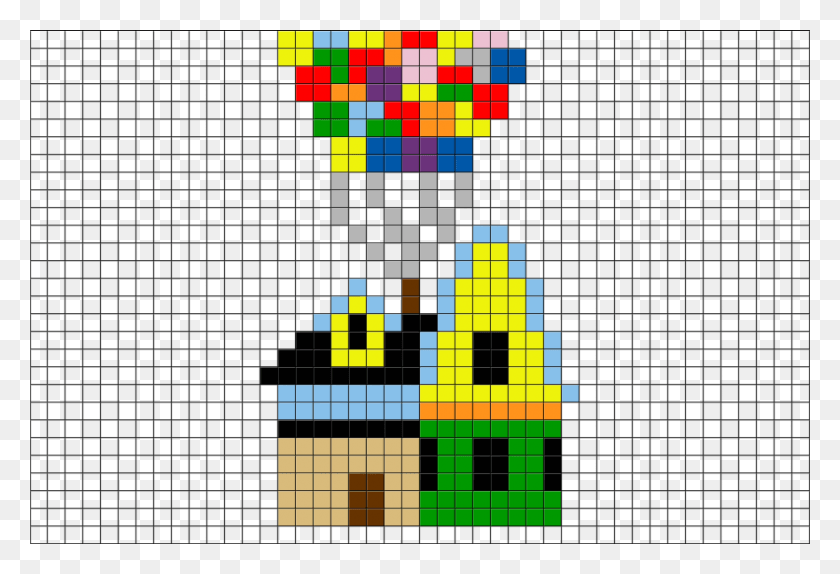 880x581 Up House Disney Perler Designs Ideas, Graphics, Pac Man HD PNG Download