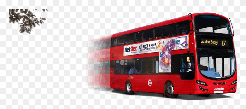 872x351 Up To 100 Free Spins Double Decker Bus, Vehicle, Transportation, Tour Bus HD PNG Download
