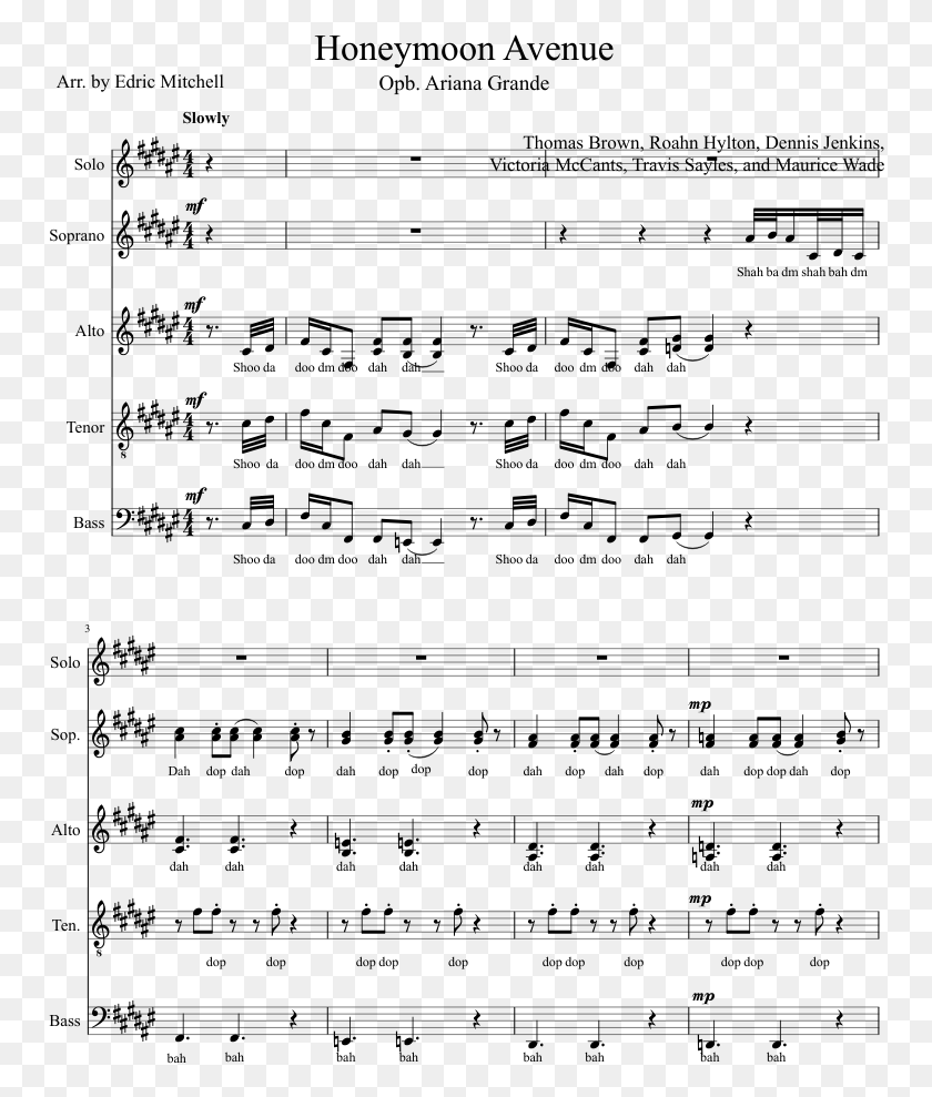 Uploaded On Sep 3 Honeymoon Avenue Sheet Music, Gray, World Of Warcraft HD PNG Download