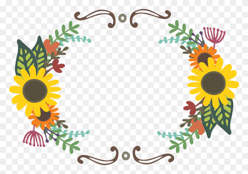 1668x1139 Cargado El Clip Art Digital Individualmente Para Transparente Otoño Corona Floral Clip Art, Gráficos, Diseño Floral Hd Png Descargar