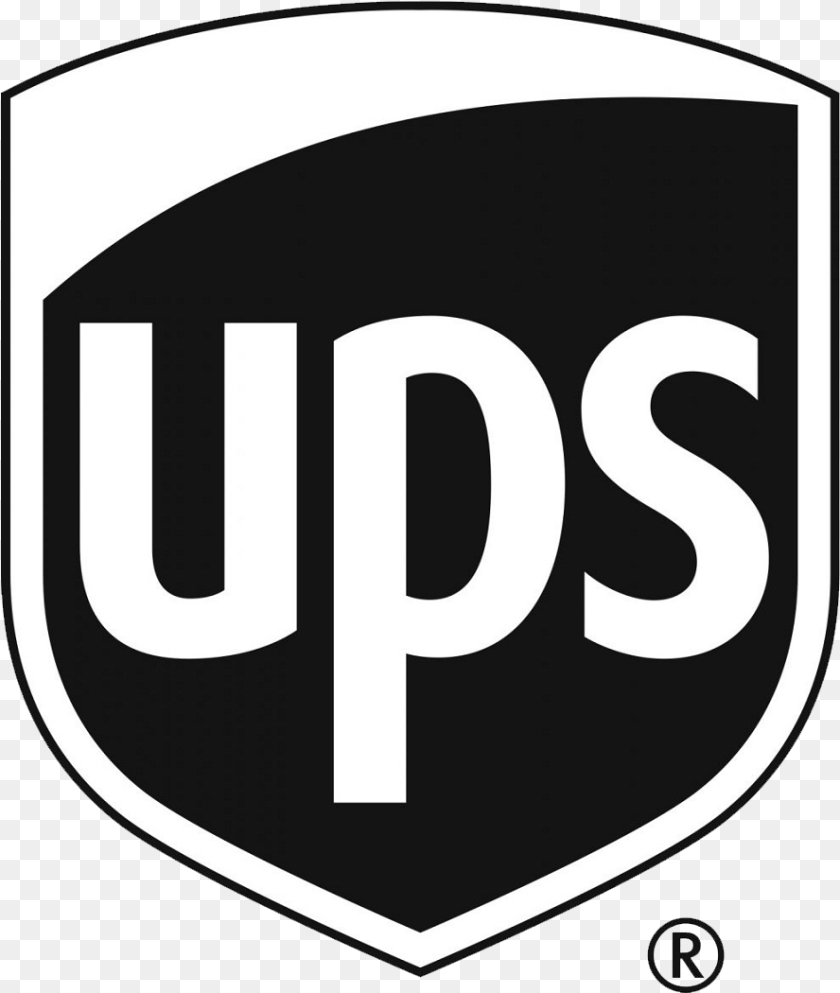 888x1050 Ups Black And White Logo Transparent Ups Logo White, Disk, Symbol PNG