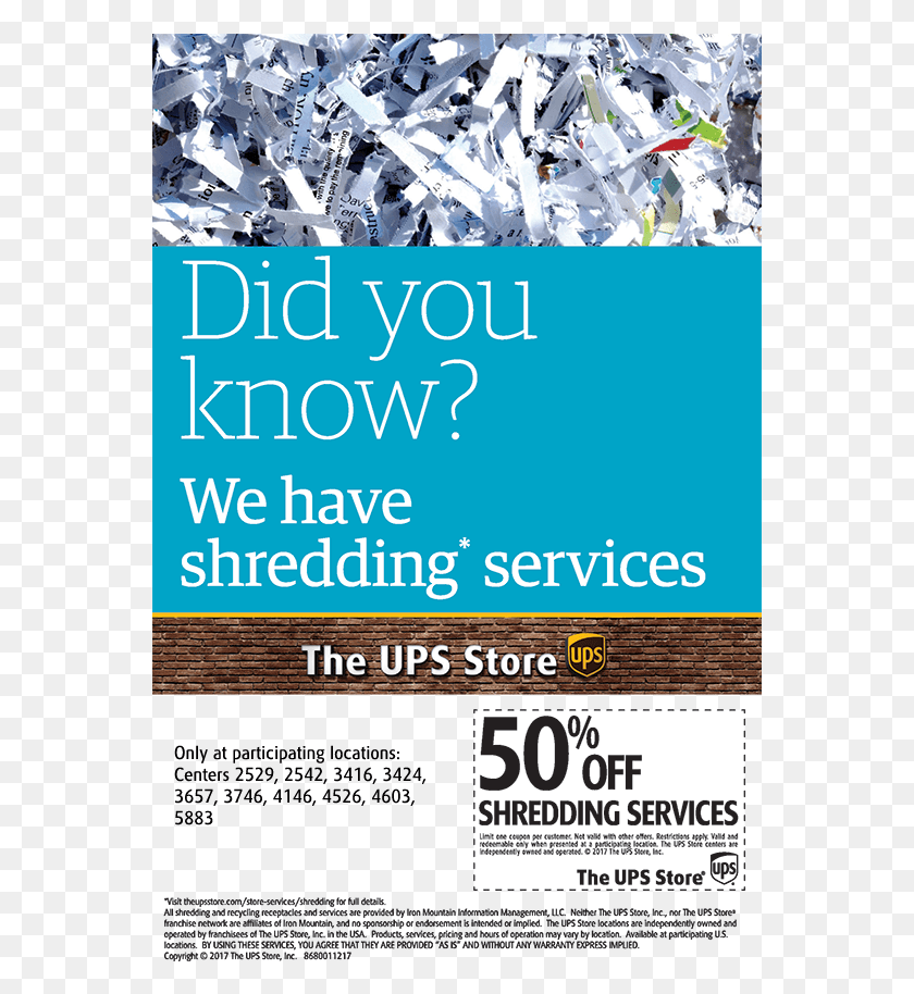 561x854 Ups Store Shredding, Advertisement, Flyer, Poster HD PNG Download