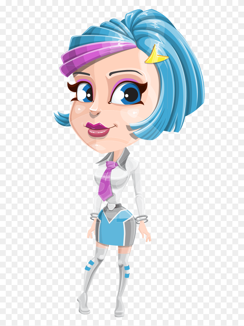 568x1061 Urania The Energetic Future Girl Adobe Character Animator, Person, Human, Hair HD PNG Download
