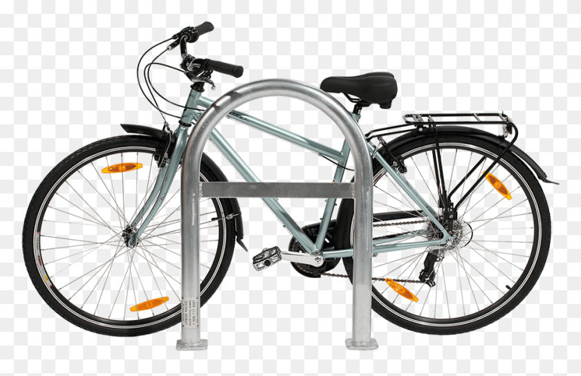 932x579 Urban Rack Staple Rack Side View Bicycle Rack Side View, Vehicle, Transportation, Bike HD PNG Download