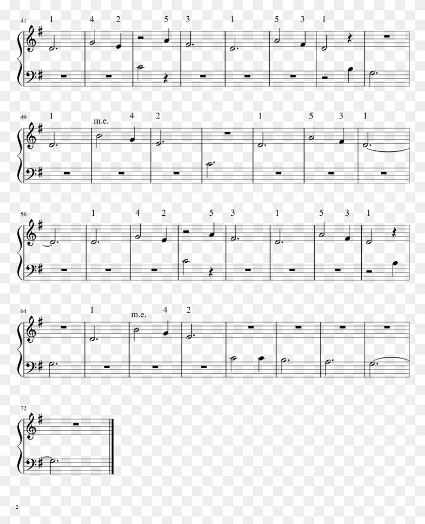 805x1007 Ursinho Pimpo Sheet Music 2 Of 2 Pages Sheet Music, Gray, World Of Warcraft HD PNG Download