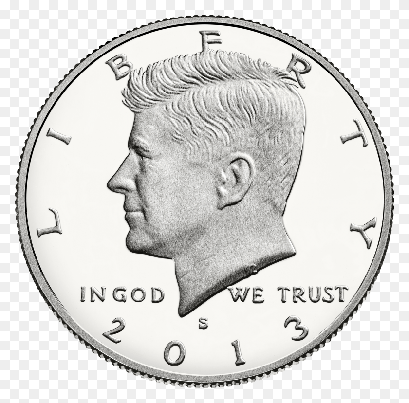 1989x1959 Us 50 Cent Obv 2018 Kennedy Half Dollar, Coin, Money, Dime HD PNG Download