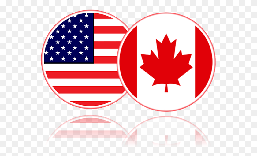579x450 Us And Canada Flag Buttons Usa Canada Flag, Symbol, Leaf, Plant HD PNG Download