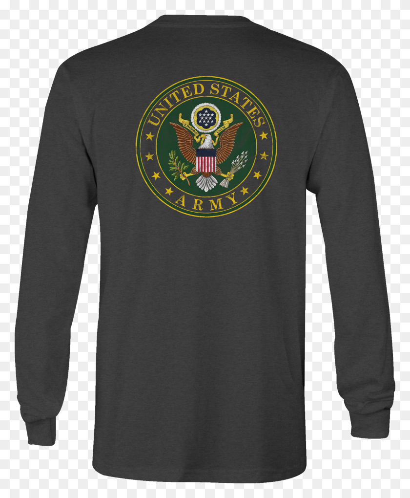 1612x1984 Us Army Long Sleeve Tshirt Eagle Seal Military Shirt Long Sleeved T Shirt, Clothing, Apparel, Long Sleeve HD PNG Download