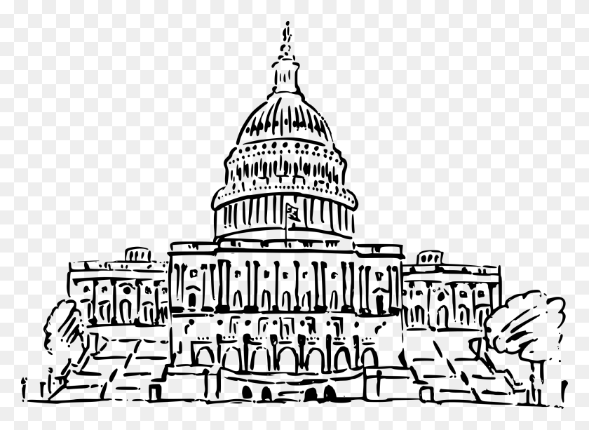2400x1702 Us Capitol Building Drawing Black And White Us Capitol Clip Art, Gray, World Of Warcraft HD PNG Download