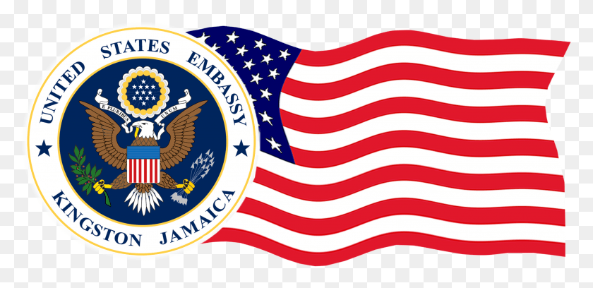 3283x1467 Us Embassy Kingston Logo United States Of America, Flag, Symbol, Trademark HD PNG Download