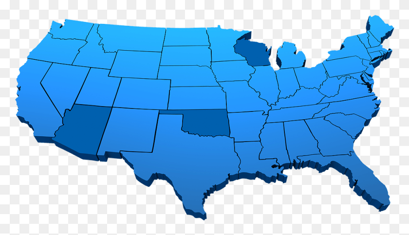 981x533 Us Map Blue United States Map 3D, Nature, Outdoors, Diagram Descargar Hd Png