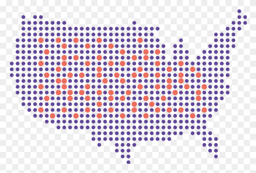 881x575 Us Map Dot Vector, Pattern, Texture, Rug HD PNG Download