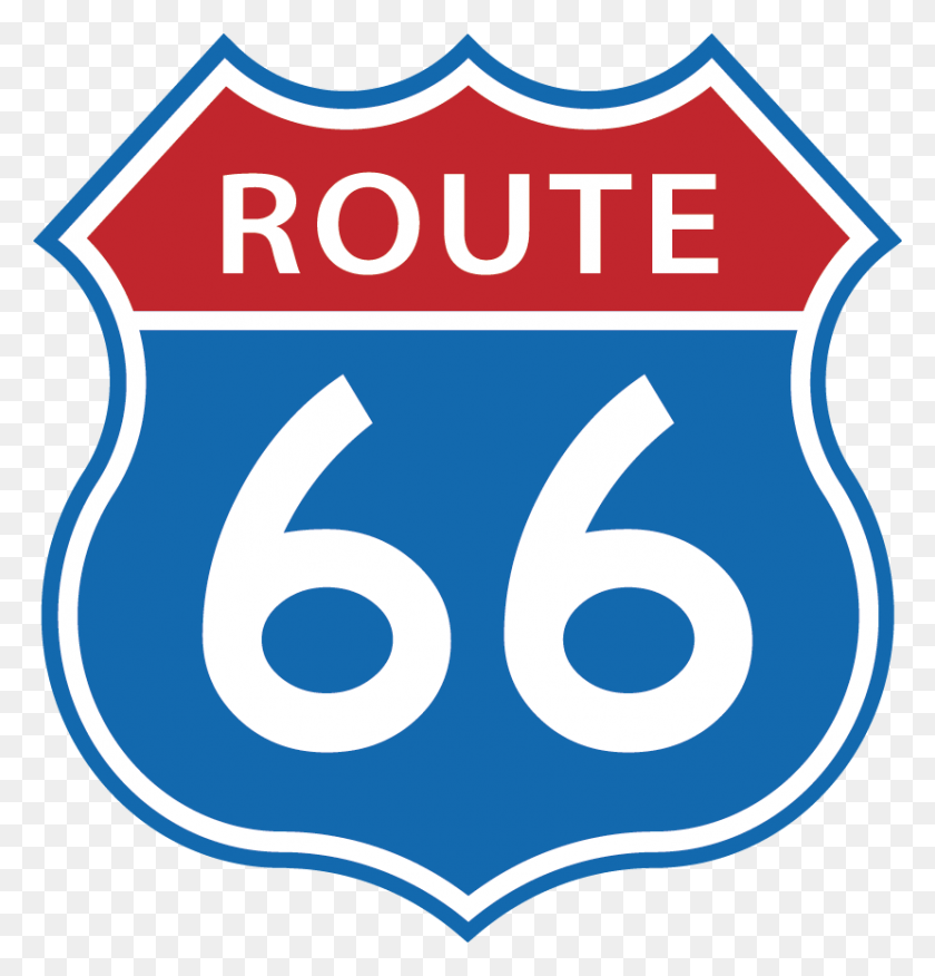 829x868 Us Route 66 Sign Blue Amp Red Amp Blanco Us Route 66 Logo, Armadura, Texto, Símbolo Hd Png
