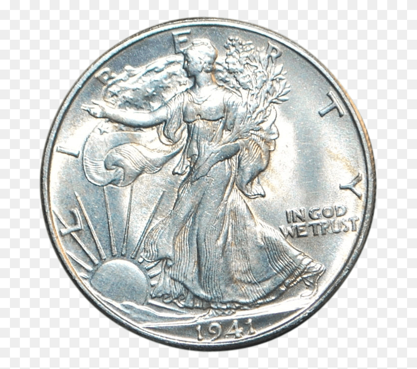 683x683 Us Walking Liberty Half Dollar Unc Coin Dime, Money, Nickel HD PNG Download