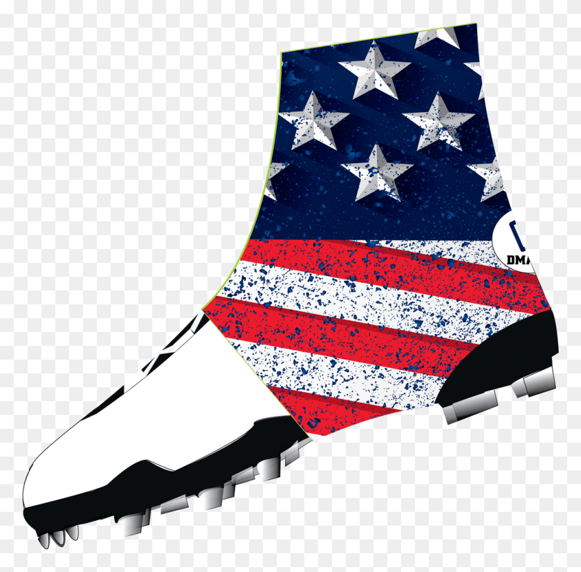 1027x1010 Usa Flag Image Football Cleat Spat Template, Clothing, Apparel, Flag HD PNG Download
