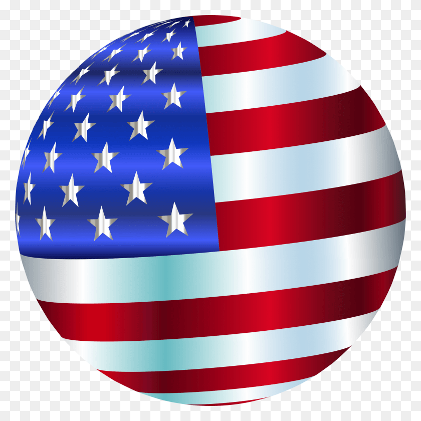 2142x2142 Usa Flag Sphere Enhanced 2 Image Free Usa Flag 3d, Egg, Food, Balloon HD PNG Download