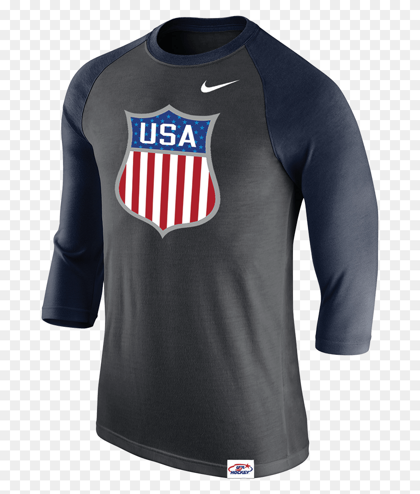 675x927 Usa Hockey Nike 2018 Olympic Tri Blend 34 Tee Mask, Sleeve, Clothing, Apparel HD PNG Download