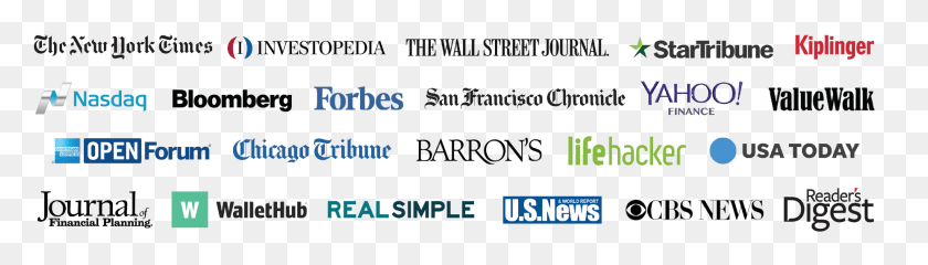 1853x428 Descargar Png Usa Today Real Simple Bloomberg Wealth Manager Wallethub, Texto, Alfabeto, Word Hd Png