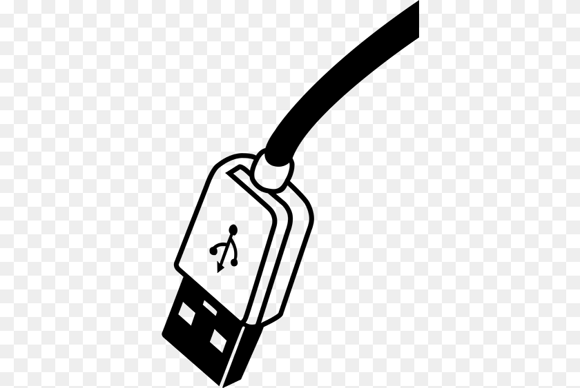 374x563 Usb Cable Wall Sticker Dibujos De Cable Usb, Gray PNG