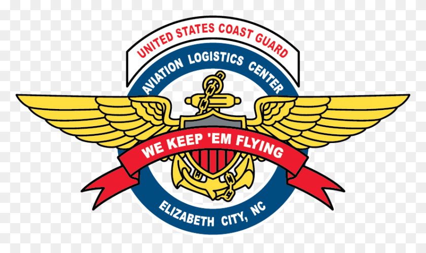 826x465 Uscg Aviation Logistics Center Elizabeth City Nc Emblem, Logo, Symbol, Trademark HD PNG Download