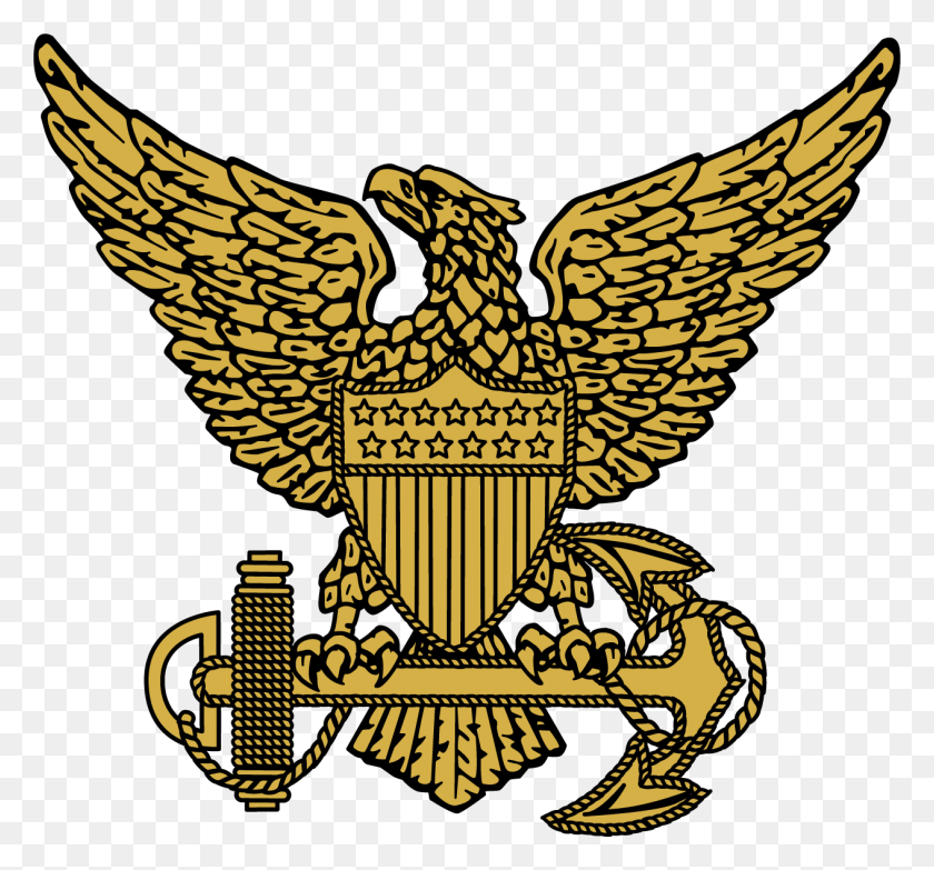 1265x1174 Uscg Officer Colored Coast Guard Officer Eagle, Symbol, Emblem, Bird HD PNG Download