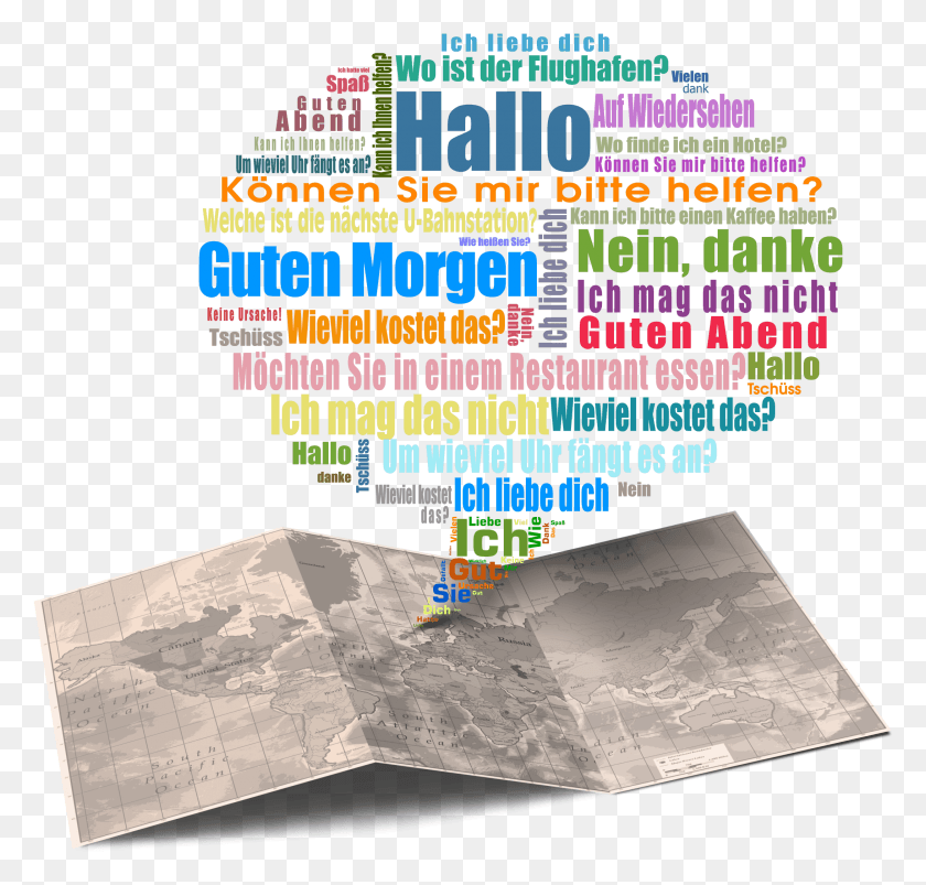 2183x2080 Useful German Travel Phrases Word Cloud Spanish Cloud, Advertisement, Poster, Flyer HD PNG Download