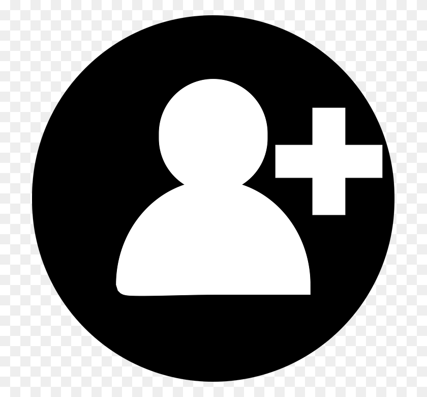 713x720 User Add User Icon Add Symbol Member Friend Add Person White Icon, Logo, Trademark HD PNG Download